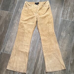 Moda International is 100% Leather Tan Flare Pants